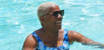 A woman in a swimming pool